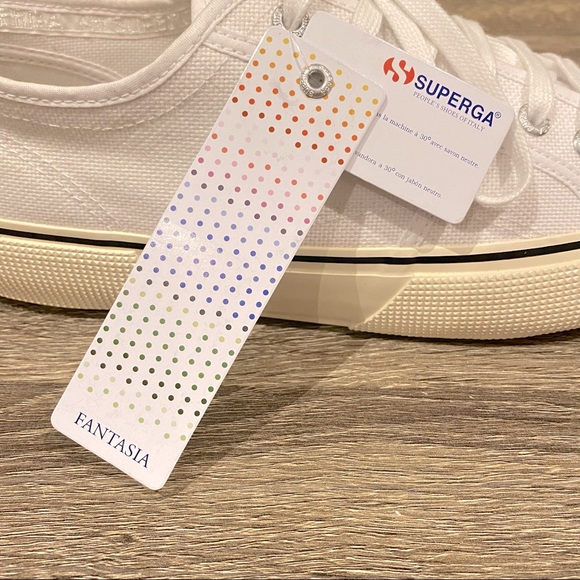 NWT SUPERGA Fantasia Man’s White Classic Sneakers Size 44 brand new with tags - Picture 8 of 15